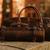 Tuscania Leather Knife Roll & Bag Combo - Walnut Brown - Aaron Leather Goods