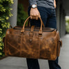Acoma Leather Travel Bag - Caramel (TB - 20 ) - Aaron Leather Goods