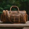 Pamplona Leather Duffle Bag - Walnut Brown - Aaron Leather Goods