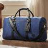 Pomona Leather Suede Weekender Bag - Blue - Aaron Leather Goods