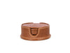 Cannes Leather Coaster - Cinnamon Brown