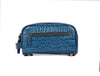 Aubrielle Leather Toiletry Bag - Blue Croco