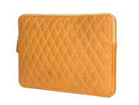 Ardentia Quilted Leather Mackbook Sleeve  - Mustard