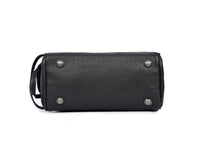 Amethyst Glow Leather Toiletry Bag - Black