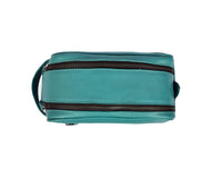 Amethyst Glow Leather Toiletry Bag - Teal