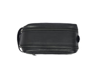 Amethyst Glow Leather Toiletry Bag - Black