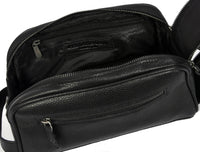 Amethyst Glow Leather Toiletry Bag - Black