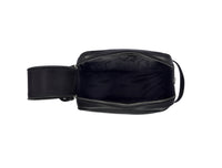Amethyst Glow Leather Toiletry Bag - Black