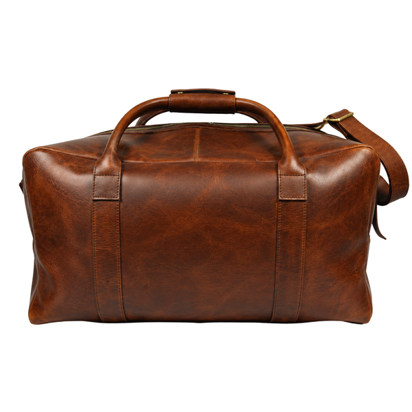 Premium Hard Wax Leather Duffle Bag for Travel & Weekender Use | 20.5 Inch Vintage Leather Holdall