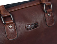 TerraCraft Leather Trolley Bag - Multicolor