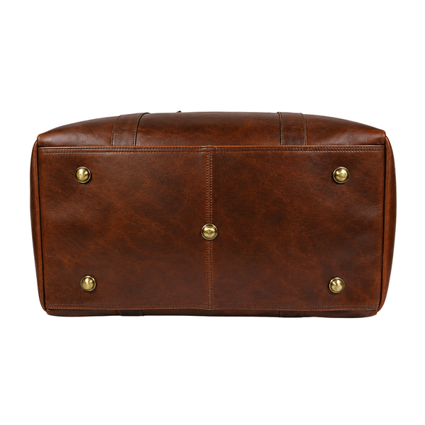 Premium Hard Wax Leather Duffle Bag for Travel & Weekender Use | 20.5 Inch Vintage Leather Holdall