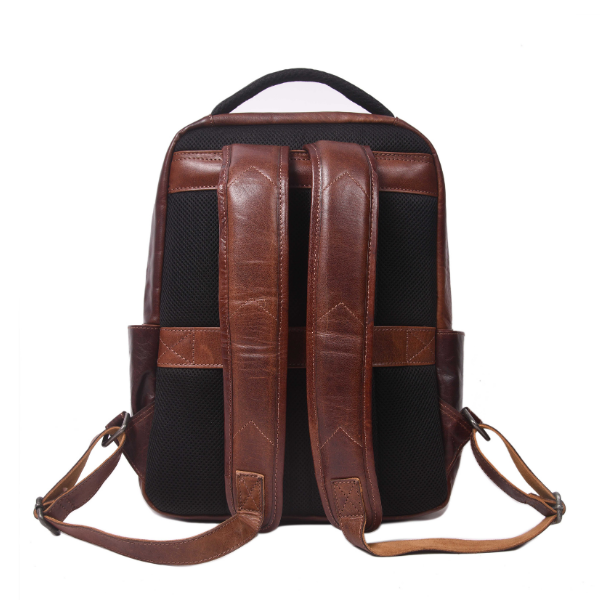 Alderway Brown Leather Commuter Backpack