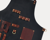 Premium Black Leather Utility Apron – Heavy-Duty Craftsmanship with Tool Pockets | Aaron Leather Goods
