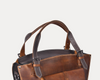 Handmade Vintage Leather Tote Bag for Women – Rustic Satchel Shoulder Handbag with Crossbody Strap & Detachable Pouch – Stylish Work & Travel Laptop Bag