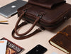 Miramas Leather Office Bag – Walnut Brown - Aaron Leather Goods 