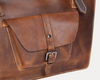 Handmade Vintage Leather Tote Bag for Women – Rustic Satchel Shoulder Handbag with Crossbody Strap & Detachable Pouch – Stylish Work & Travel Laptop Bag
