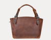 Handmade Vintage Leather Tote Bag for Women – Rustic Satchel Shoulder Handbag with Crossbody Strap & Detachable Pouch – Stylish Work & Travel Laptop Bag