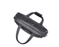 Premium Black Leather Laptop Bag for Men – Stylish Office Briefcase with Shoulder Strap | Business Travel Work Bag