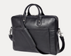 Genuine Black Leather Laptop Bag for Men – Slim Office Briefcase with Shoulder Strap | Professional Business Travel Work Bag