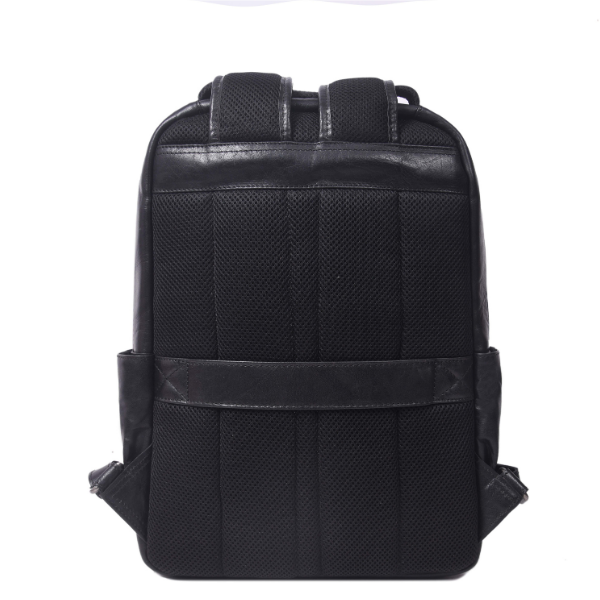 Alderway Brown Leather Commuter Backpack - Black