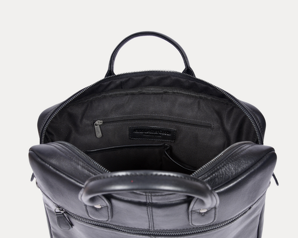 Genuine Black Leather Laptop Bag for Men – Slim Office Briefcase with Shoulder Strap | Professional Business Travel Work Bag