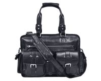The Maverick Black – Executive Leather Laptop & Travel Messenger