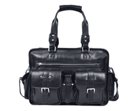 The Maverick Black – Executive Leather Laptop & Travel Messenger