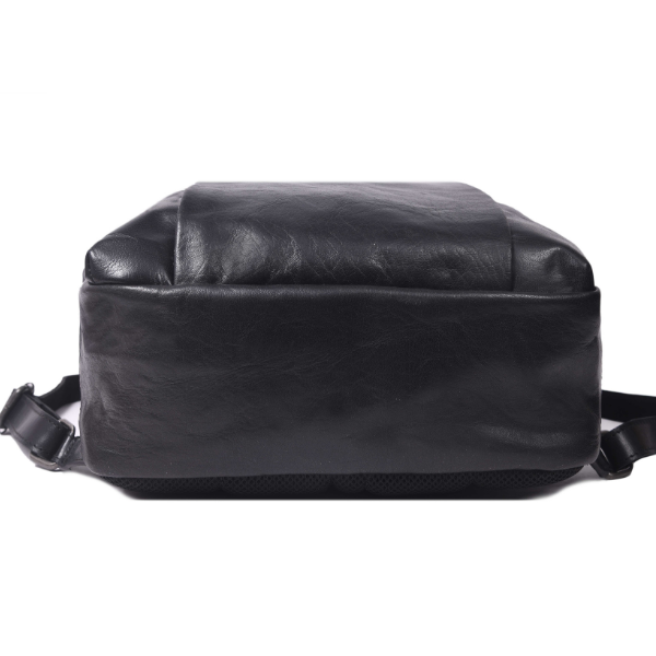 Alderway Brown Leather Commuter Backpack - Black