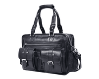 The Maverick Black – Executive Leather Laptop & Travel Messenger
