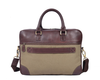 Premium Full-Grain Leather & Canvas Laptop Briefcase for Men | Handmade Office & Travel Bag by Aaron Leather Goods