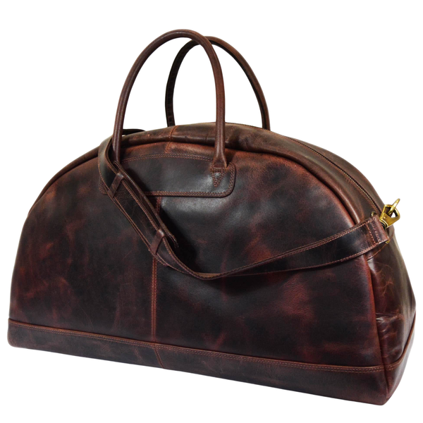 Vintage Leather Weekender Duffel Bag – Large Handmade Travel Bag for Men & Women