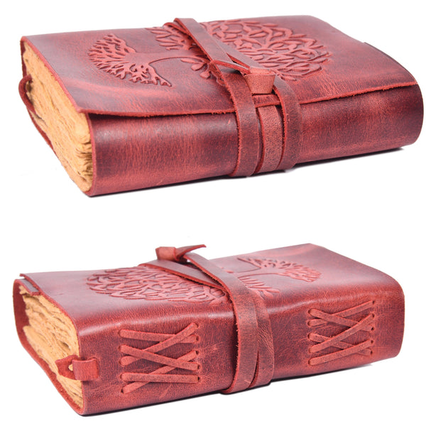 Vintage Leather Journal with Tree of Life | Handmade Rustic Diary