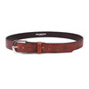 Handcrafted Genuine Leather "Live to Ride" Belt for Men – Vintage Brown Motorcycle Leather Belt with Eagle Embossing & Gift Box