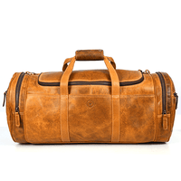 Cordoba Leather Barrel Bag - Tangerine