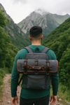 Aaron Leather Goods Canvas & Leather Knife Roll + Travel Backpack Combo