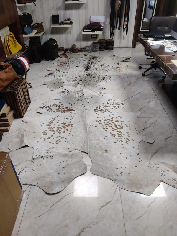 Generic Hair on Hide Genuine Leather Area Rug, Natural Cowhide Pattern, Medium Size 52 Sq Ft, Pack of 2