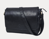 Savona Leather Messenger Bag - Raven Black