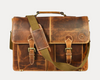 Phoenix Leather Briefcase - Caramel Brown