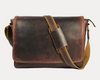 Savona Leather Messenger Bag - Walnut Brown