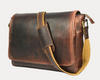 Savona Leather Messenger Bag - Walnut Brown