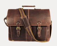 Phoenix Leather Briefcase - Walnut Brown