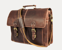 Phoenix Leather Briefcase - Walnut Brown