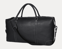 Handcrafted Black Leather Gym & Travel Duffle Bag