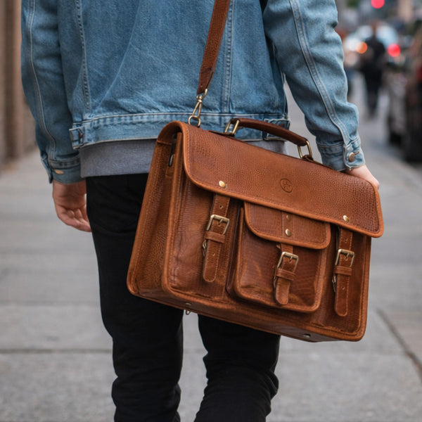 Сумка офисная из кожи Ancona, 15 дюймов, пряничный цвет