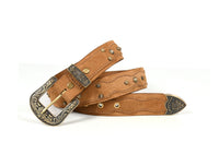 Zynkora Leather Suede Belt - Brown