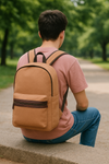 Premium Canvas Backpack with Leather Detailing – Durable Travel, School & Work Bag for Men & Women