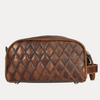 Quilted Leather Toiletry Bag – Premium Travel Dopp Kit