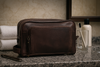 Barcelona Leather Toiletry Bag - Walnut Brown