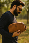 Omaha Leather Toiletry Bag - Tortilla Brown