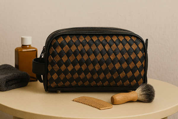 Dallas Upcycled Leather Toiletry Bag